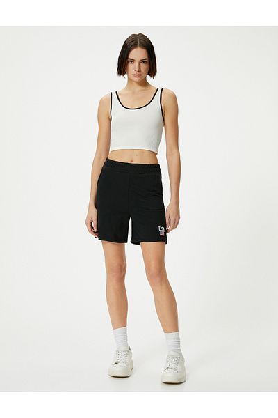 Koton Shorts mit Tasche und elastischem Bund, Aufdruck