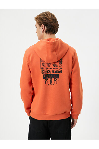 Koton Φούτερ με στάμπα Anime με κουκούλα και τσέπη καγκουρό