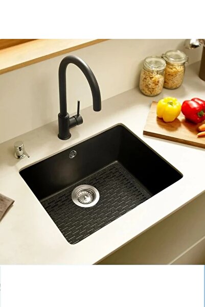 JASPER Gp-115 Gri Lavabo İçi Koruyucu Silikon Mat Mutfak Banyo Lavabo Çizilme...