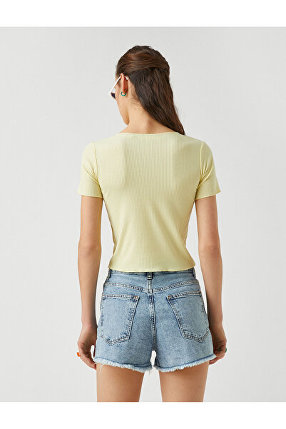 Koton Μπλουζάκι με κοντομάνικο βολάν Basic