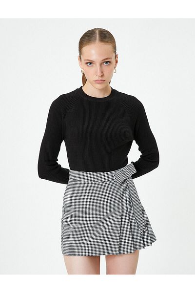 Koton Knitwear Sweater Crew Neck Long Sleeve Corded Cashmere Textured