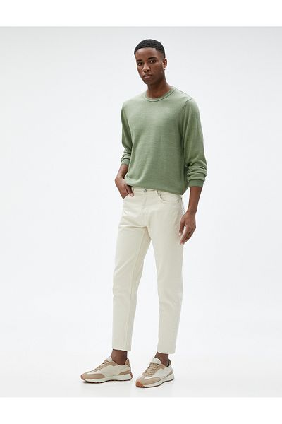 Koton Basic Knitwear Sweater Crew Neck Slim Fit Long Sleeve