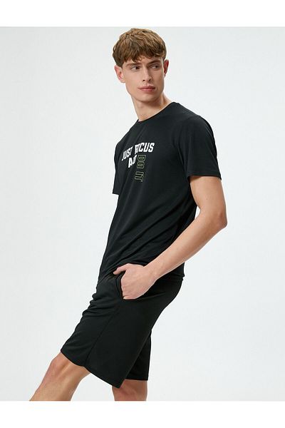 Koton Αθλητικό μπλουζάκι με κοντό μανίκι Crew Neck - Slogan Printed