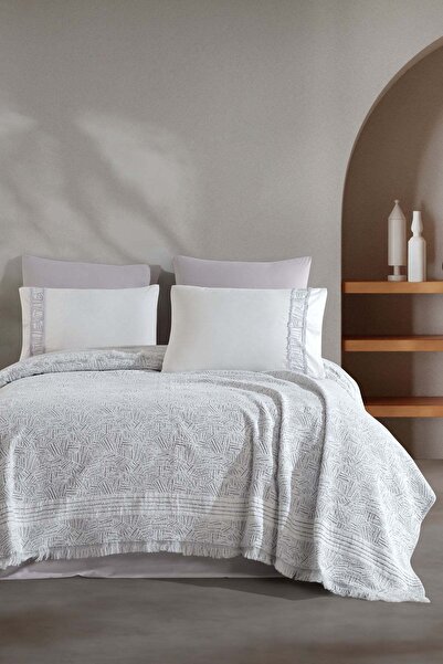 Elart Gray Giza Blanket Set - Double 6 Pieces