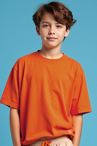 minojoy Levi Orange Cotton Boy T-Shirt