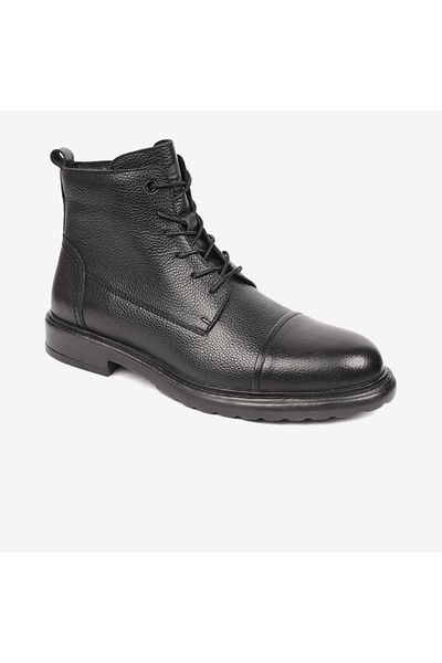 Greyder Ανδρικές μαύρες μπότες casual από γνήσιο δέρμα 4K1UB17970