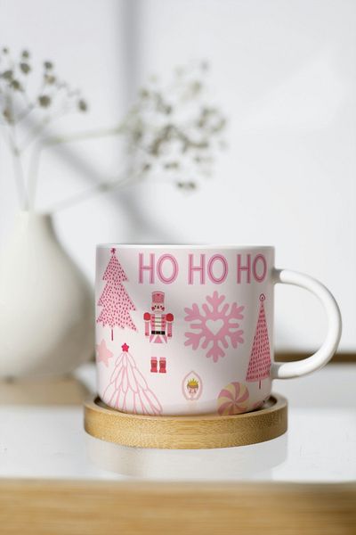 EYBaskı Tasarım White Porcelain Patterned Nescafe Cup