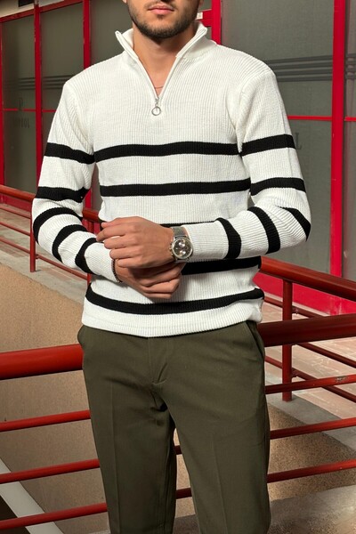 inpool Model de linie, jumătate de fermoar, gât în picioare, tricotaje tricotate, model de urmărire, pulover de iarnă 24PLTK08