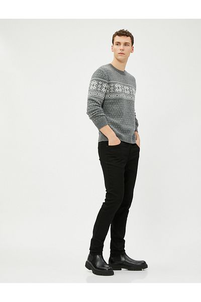 Koton Ανδρικό Μαύρο Skinny Jean Παντελόνι - Michaël 4wam40036nd