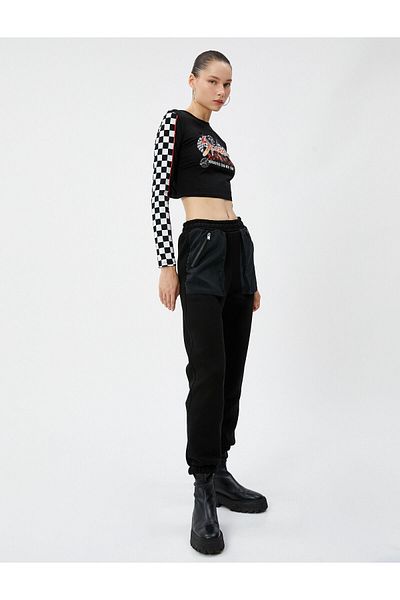 Koton Jogger-Jogginghose mit Reißverschlusstaschendetail und elastischem Bund