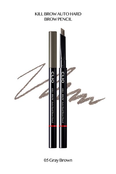 CLIO قلم حواجب ذو طرف سداسي رفيع CLIO Kill Brow Auto Hard Brow Pencil (05 رمادي بني)