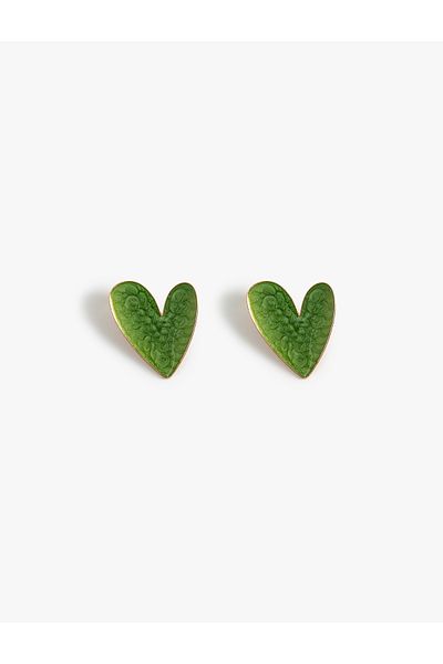 Koton Large Size Steel Heart Earrings