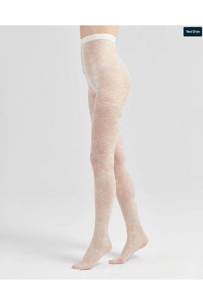 Bolero Women's Patterned Pantyhose Ecru