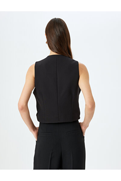 Koton V Yaka Düğmeli Blazer Yelek