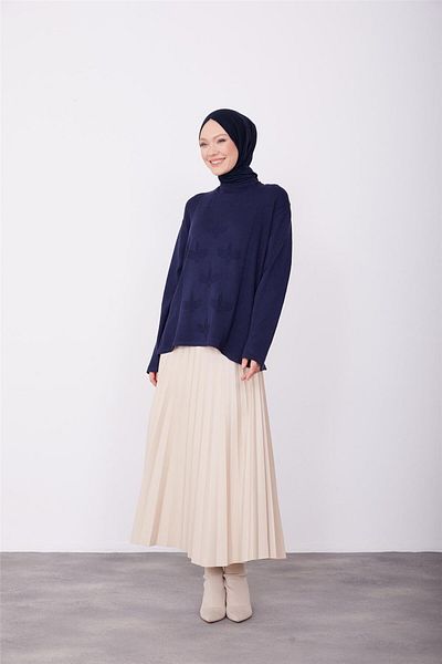 Armine Navy Blue Sweater - 23Kd9005 Model