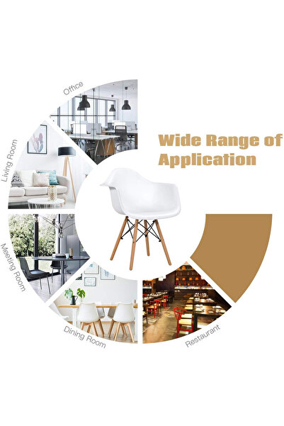 Mahmayi Ultimate Eames Style DAW ArmChair - White (Pack of 3)