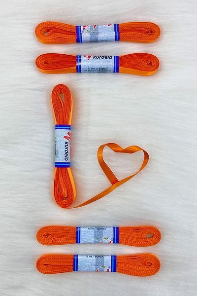 ZEYMERADE Orange Satin Ribbon 1 cm 10 Meters, Bundle Dowry Special Day Gift Decoration Ribbon