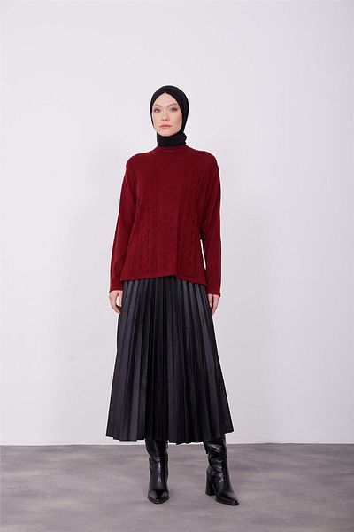 Armine Pulover Roșu Claret - Model 23kd9002