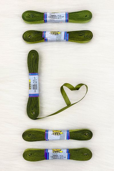 ZEYMERADE Grass Green Satin Ribbon 1 cm 10 Meters, Bundle Dowry Special Day Gift Decoration Ribbon