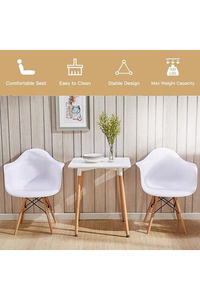 Mahmayi Ultimate Eames Style DAW ArmChair - White (Pack of 3)