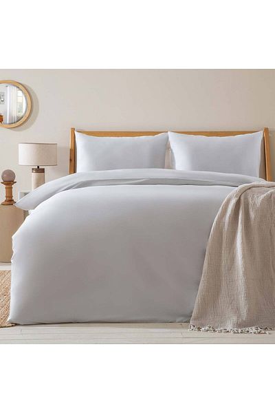 Chakra Alana Duvet Cover Set Double Size 200x220 cm Cool Grey