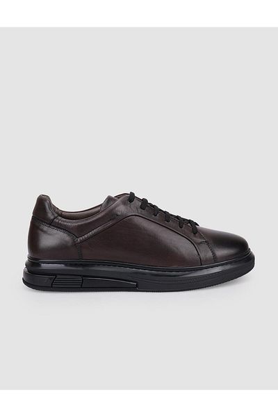 Cabani 100% Genuine Leather Brown Lace-Up Men's Sports Shoes