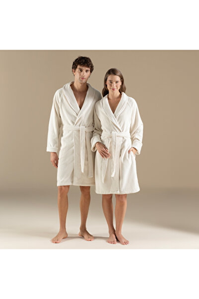 Chakra Eva Cotton Unısex Bornoz Ekru