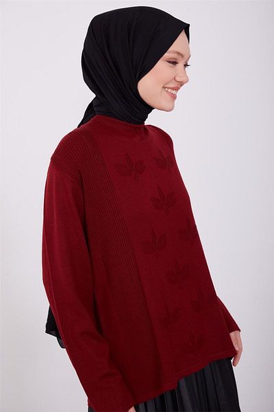 Armine Pulover Roșu Claret - Model 23kd9005