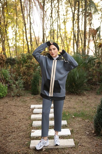 MİMİ Luxury Wear Hooded Women's Hijab Tracksuit Set