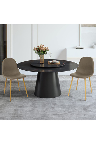 Mahmayi HYDC001 كرسي رمادي لغرفة الطعام مع وسادة قماش قابلة للغسل