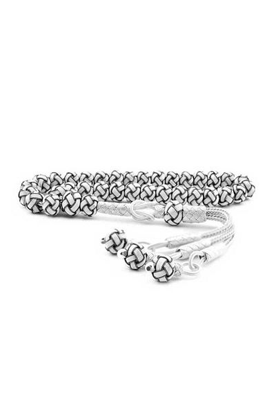 BESKAR Trabzon Silver Kazaziye Rosary - Black and White