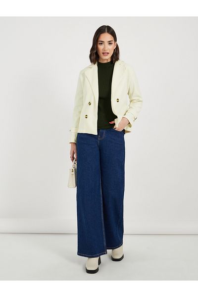 Styli Regular Fit Short Length Wool Like Blazer