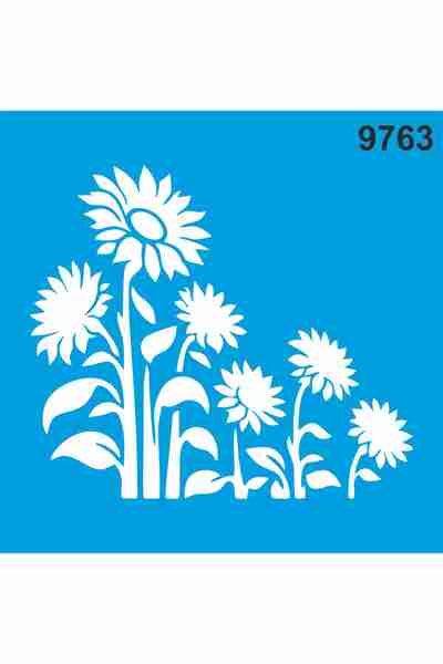 StencilSepeti قالب رسم استنسل عباد الشمس مقاس 40 × 40