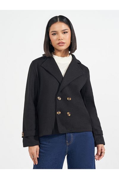 Styli Regular Fit Short Length Wool Look Blazer