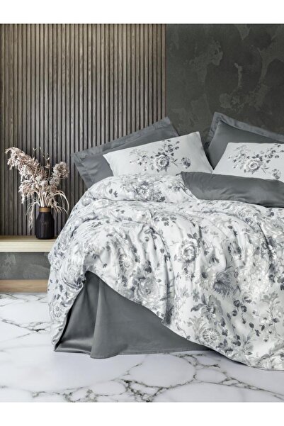 Cotton Box Set cuvertură de pilota din satin gri Moale, dublu