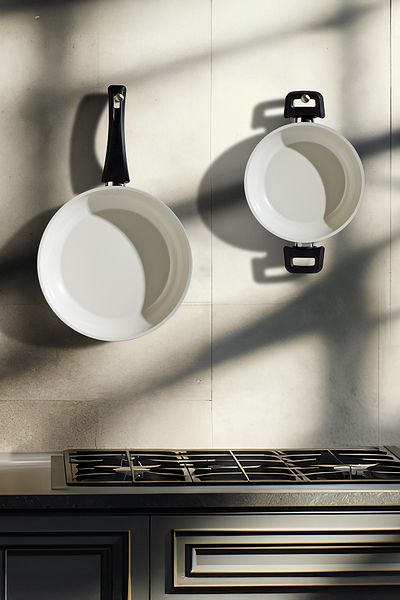 Nehir Ceramic Black 2 Piece Pan Set