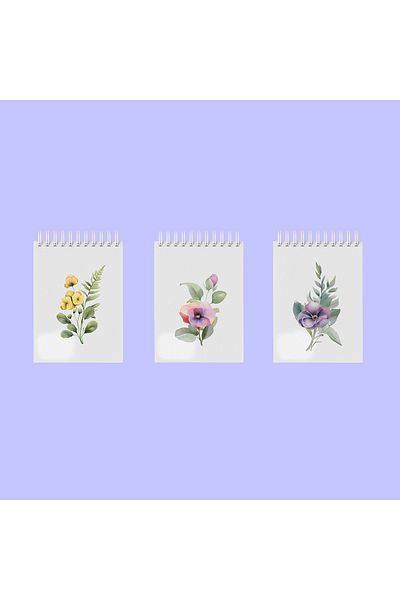 riyaz Spiral Wire Unlined Note Holder - Bouquet Set of 3, A6 Size
