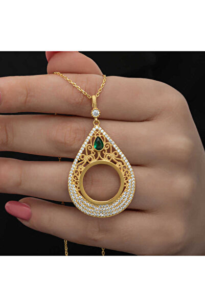 Genel Markalar NİDAM BUTİK Gümüş Gold Kaplama Damla Çeyrek Takılabilen Kadın ...