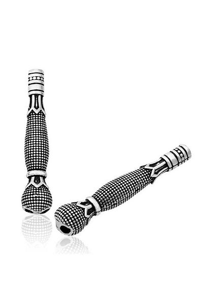 Moka Shopin Mokashopin Silver Dot Embroidered Kayi Length Motif Prayer Beads