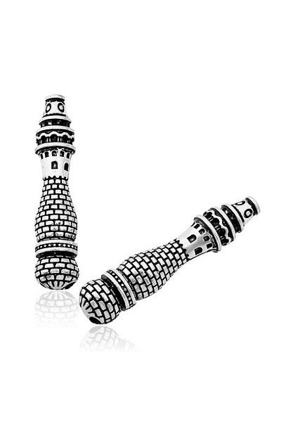 BESKAR Minare Patterned Silver Prayer Beads İmamesi