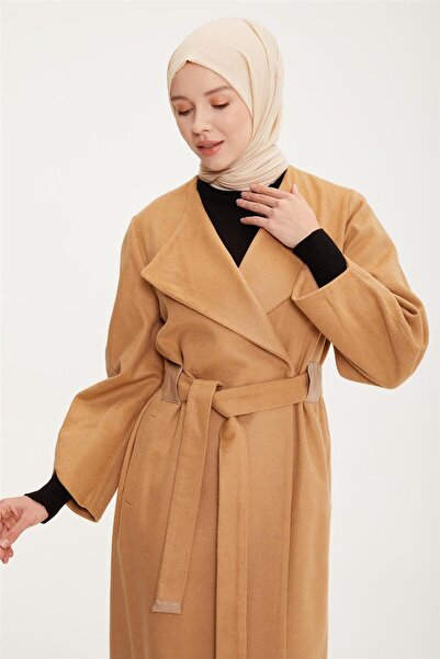Armine Balon Kollu Manto 22k8208 Camel