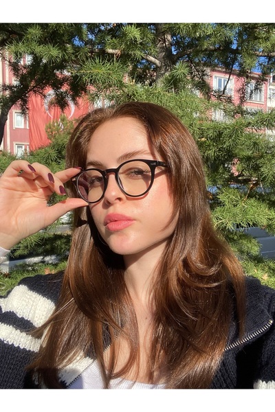 LUNOX Oval Siyah Mavi Işık Filtreli Bilgisayar Ekran Gözlüğü