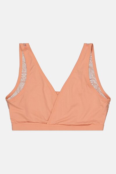 Etam Women Textured Non Padded Bra, Blush Orange