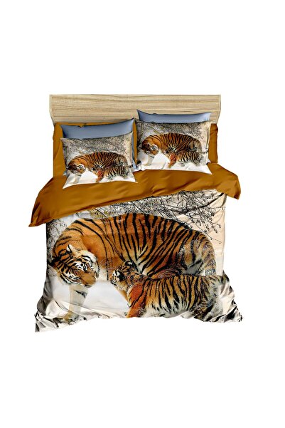 Fabeteks Tiger and Cub 3D Double Duvet Cover Pillow Set