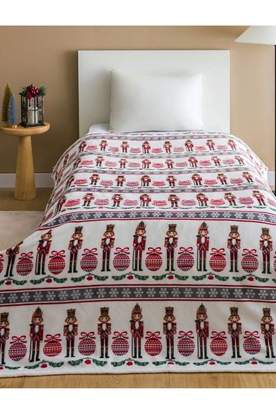 LC Waikiki Pătură Unică Bej - 150x200 Cm Tema Anului Nou