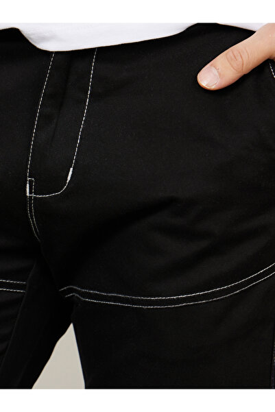 Styli Contrast Stitch Detail Cotton Twill Relaxed Fit Chino