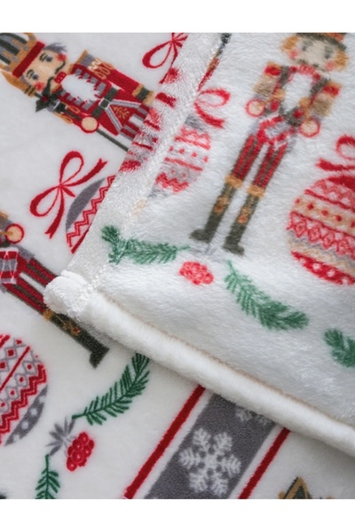 LC Waikiki Tek Kişilik Battaniye 150x200 Cm Bej Yılbaşı Temalı