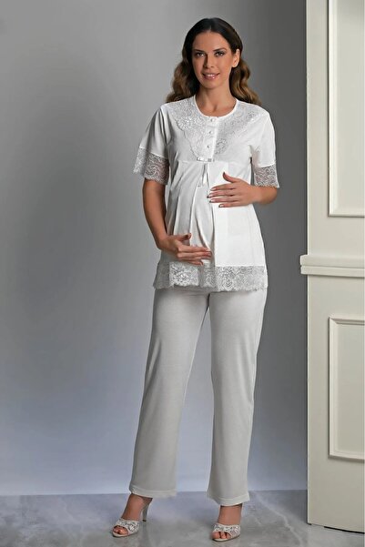 BirolGaye 3-Piece Pajamas and Dressing Gowns Set for Pregnant and Maternity - Tk