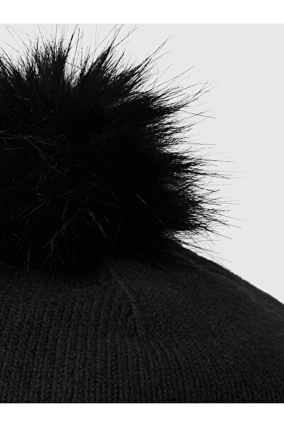 GAP Kız Çocuk Siyah CashSoft Ponponlu Bere