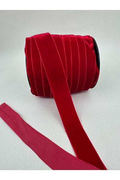 paşateks since 1995 şekil 3 cm Plain Velvet-Red-5 Meters-New Year's Package in Decoration-Pine Tree in Decoration